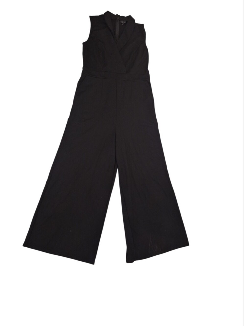 Tailored Blue Sleeveless Wide-Leg Jumpsuit
